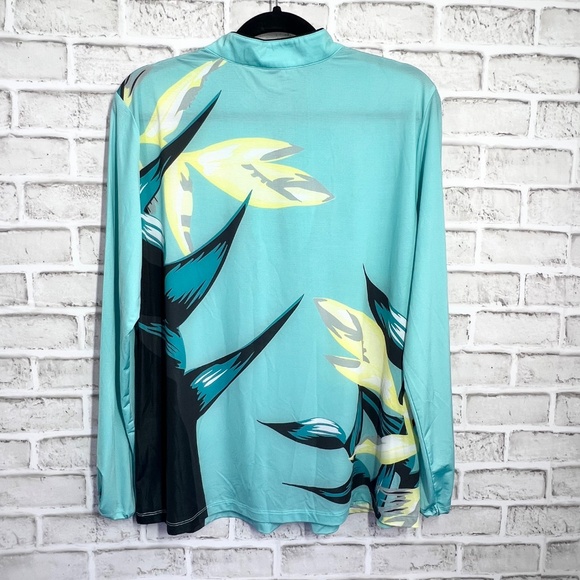Like NEW |•SUNSENSE•| Jamie Sadock Solar Polo Botanical Golf Shirt Size XL - Picture 3 of 10